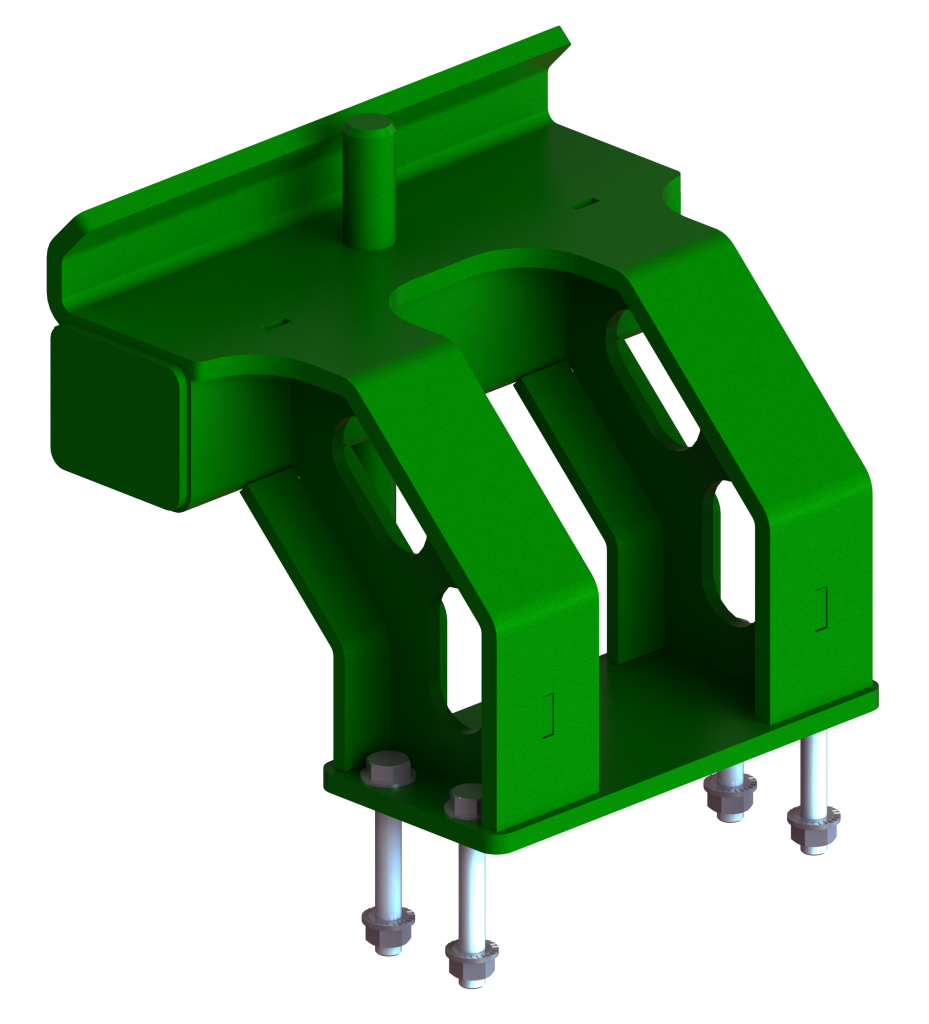 LANSR046K -- Front suitcase weight bracket for John Deere® 8RX tractors with Lankota stalk roller kit