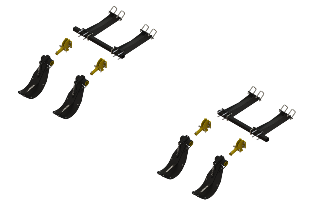 LANSS4412R4FH -- Lankota Stalk Stomper® Mounting Kit for CaseIH® 2612/4212/4412 Series & New Holland® 99 Series folding Corn Heads (4 rows)