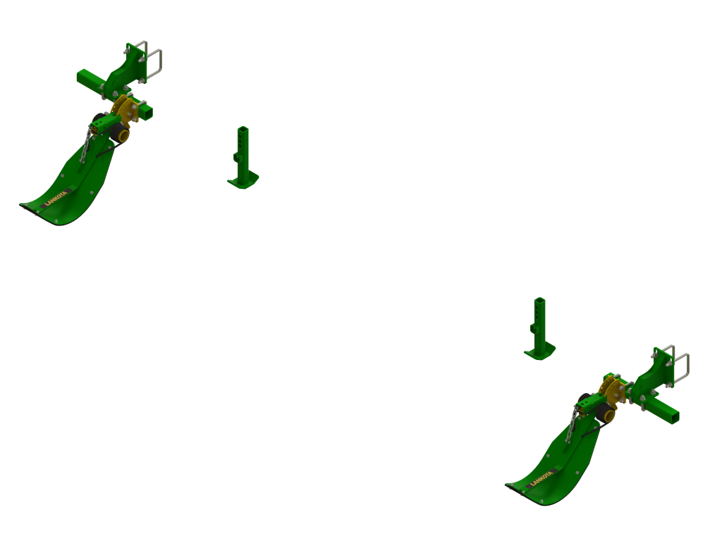LANSS608R2F -- Lankota Stalk Stomper® mounting kit for a John Deere 608FC Series folding corn head. (2 row coverage)
