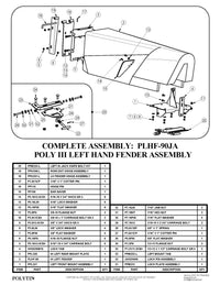PLHF-90A -- LH Fender Assembly, IH Red