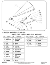 176234C93 -- PRHS-90A -- RH Fender Snout Assembly, IH Red