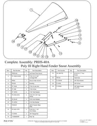 PRHS-40A -- RH Fender Snout Assembly, JD Green