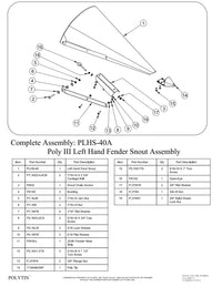 PLHS-40A -- LH Fender Snout Assembly, JD Green