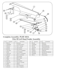 PLHF-40A -- LH Fender Assembly, JD Green
