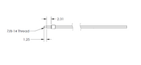 99993231 -- Row Unit Drive Shaft LH 1-1/4'' Hex x 179'' Collar Welded at 2.31 ''
