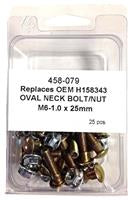 25 PC OVAL SHOULDER BOLT / NUT KIT M6x25mm - REPLACES JD BOLT # H158343