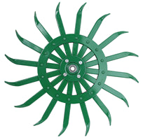 864-SMA3400112G -- GREEN ROTARY HOE WHEEL - 21"