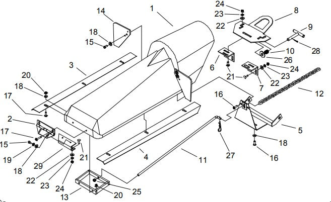 P3D20-40A -- Poly III 20" Center Divider Assembly,  JD Green