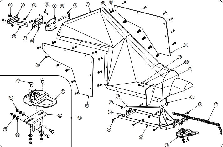 P3LF20-40A -- Poly III 20" LH Fender Assembly,  JD Green