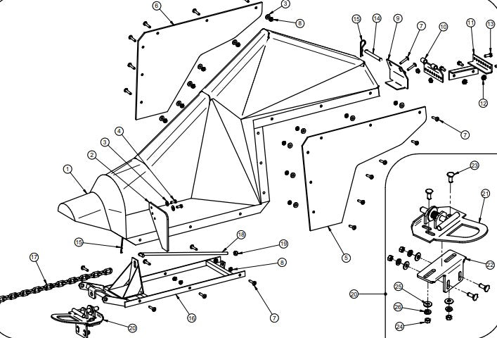 P3RF20-40A -- Poly III 20" RH Fender Assembly,  JD Green