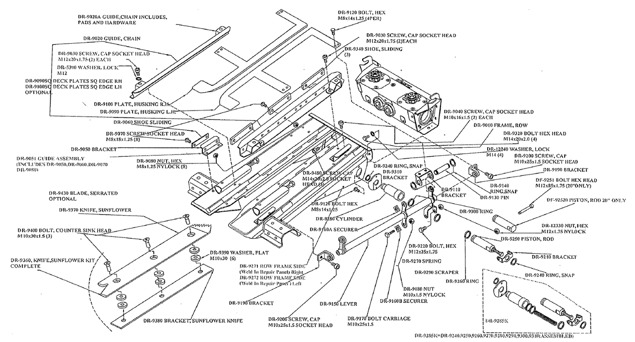 DRAGO -- Series I Row Unit Parts Breakdown