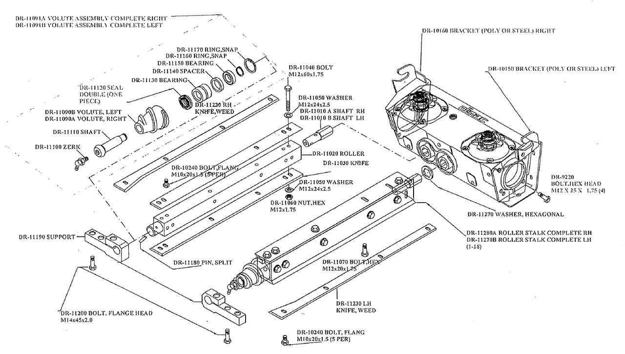 DRAGO -- Series I Row Unit Parts Breakdown