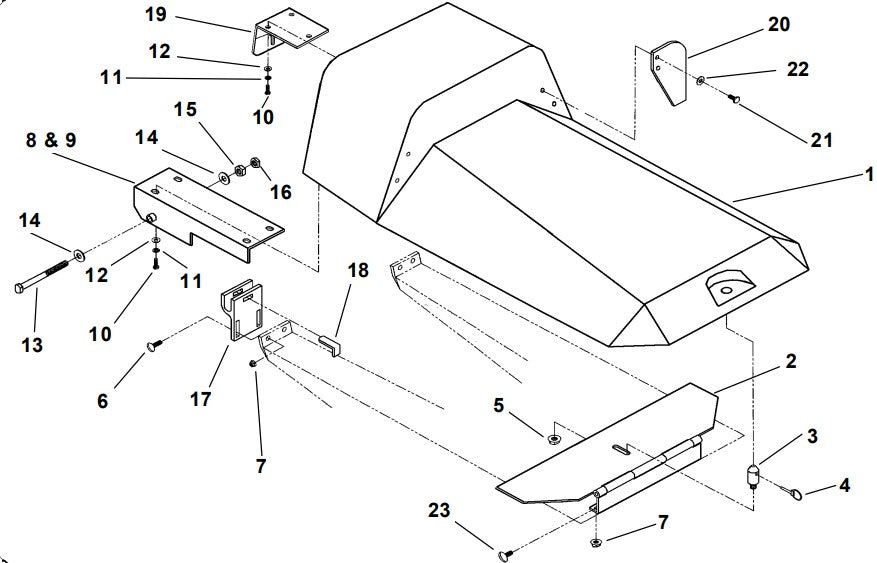 PD30-40A -- Center Divider Assembly 30" JD Green
